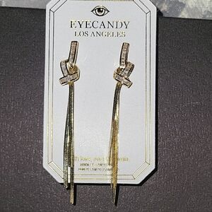 Eye Candy Los Angeles Gem Gold Knot Drop Earrings Te